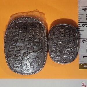 HESSTON NATIONAL FINALS RODEO 1993 BELT BUCKLES DAD and Son or Daughter